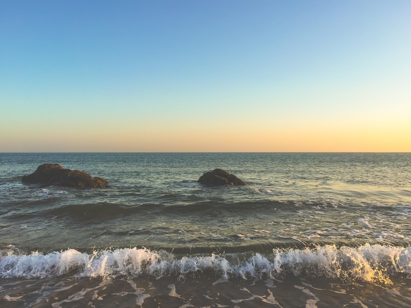 Ocean waves reaching the shore